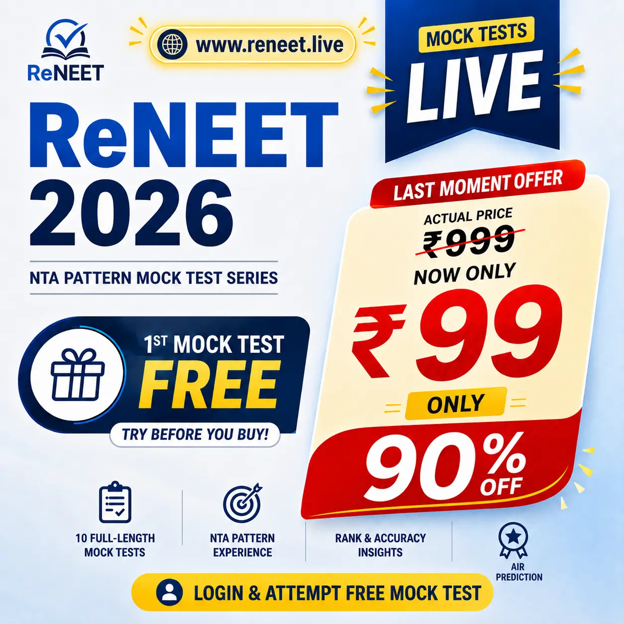 ReNEE 2026 Mock Tests Are Live!